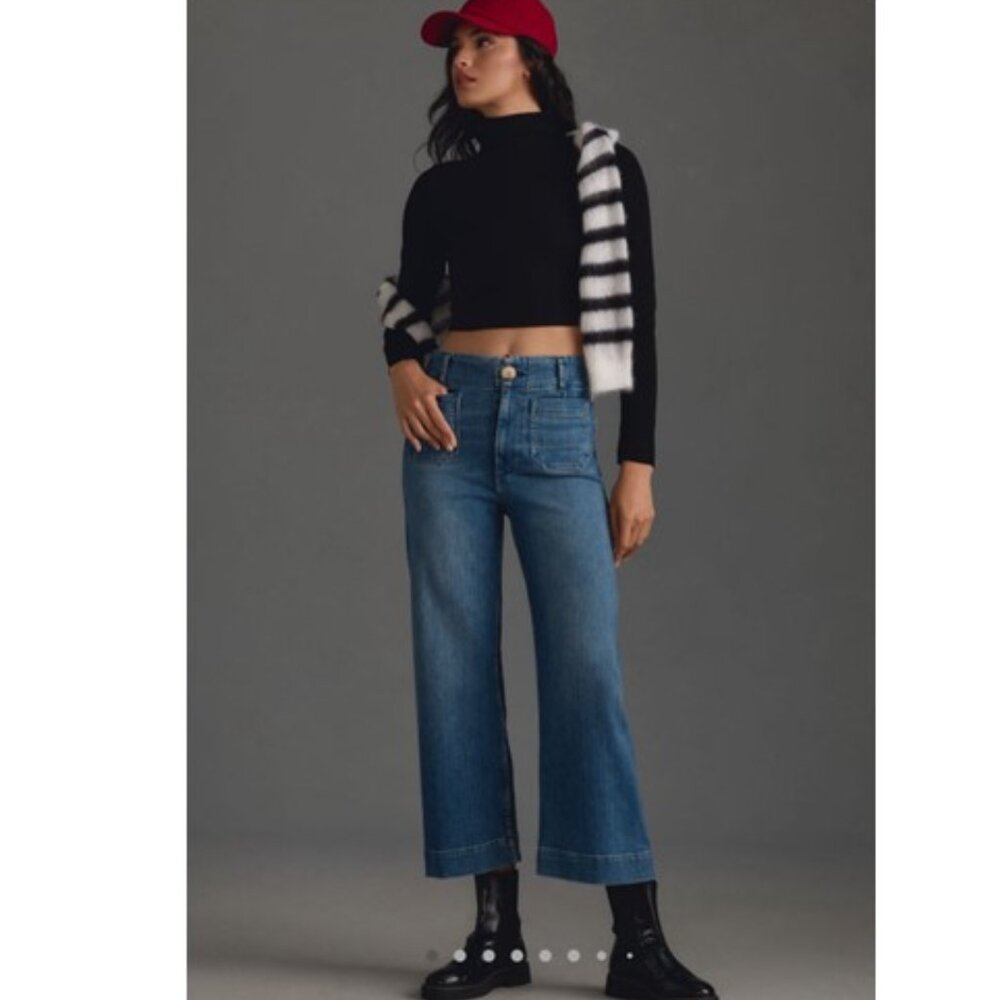 Anthropologie Blue Cropped Ankle Jeans